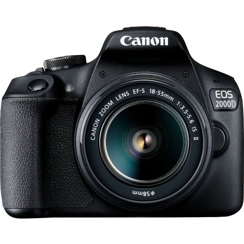 Дзеркальний фотоапарат Canon EOS 2000D Kit (18-55mm) IS II (2728C008) Black купити в Україні | Telemart фото