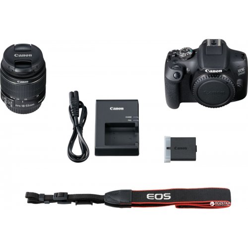 Дзеркальний фотоапарат Canon EOS 2000D Kit (18-55mm) IS II (2728C008) Black купити в Україні | Telemart фото