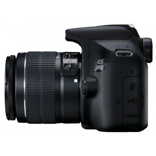 Дзеркальний фотоапарат Canon EOS 2000D Kit (18-55mm) IS II + Сумка SB130 + Карта пам'яті SD16GB (2728C015) Black купити в Україні | Telemart фото