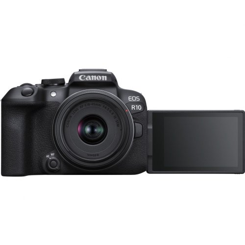 Бездзеркальний фотоапарат Canon EOS R10 Kit (RF-S 18-45mm) IS STM (5331C047) Black купити в Україні | Telemart фото