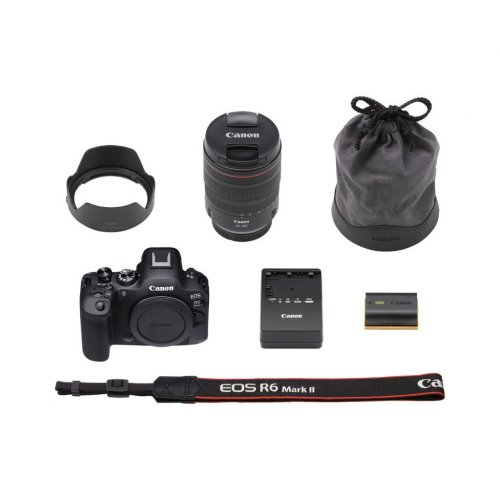 Беззеркальный фотоаппарат Canon EOS R6 Mark II Kit (RF 24-105mm) L IS (5666C029) Black купить в Украине | Telemart фото