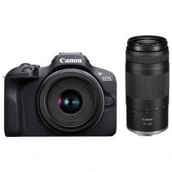 Беззеркальный фотоаппарат Canon EOS R100 Double Kit (RF-S 18-45mm IS STM + RF 75-300mm) (6052C121) Black