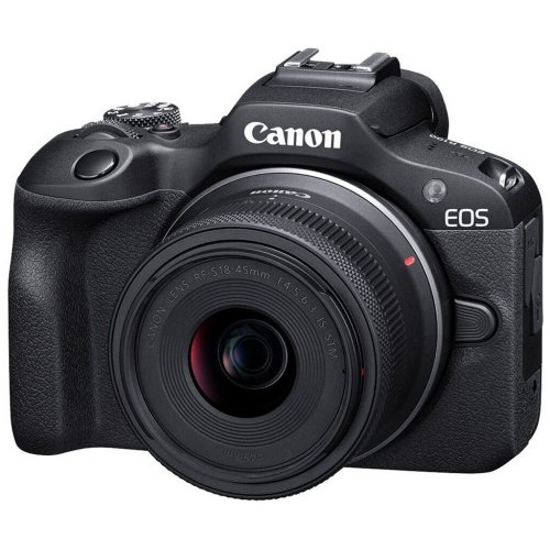 Беззеркальный фотоаппарат Canon EOS R100 Double Kit (RF-S 18-45mm IS STM + RF 75-300mm) (6052C121) Black купить в Украине | Telemart фото