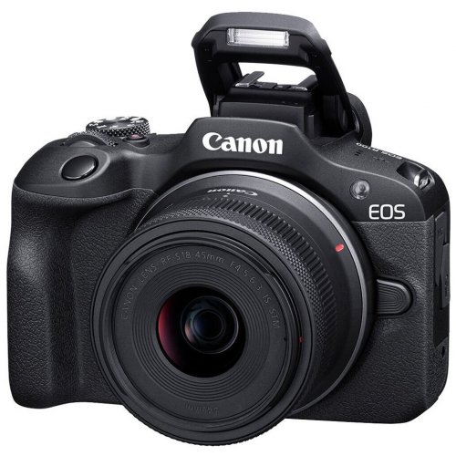 Беззеркальный фотоаппарат Canon EOS R100 Double Kit (RF-S 18-45mm IS STM + RF 75-300mm) (6052C121) Black купить в Украине | Telemart фото