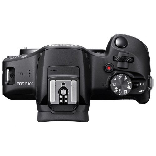 Беззеркальный фотоаппарат Canon EOS R100 Double Kit (RF-S 18-45mm IS STM + RF 75-300mm) (6052C121) Black купить в Украине | Telemart фото