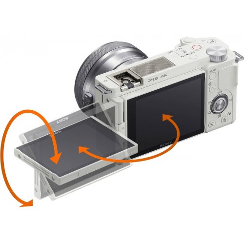 Бездзеркальний фотоапарат Sony ZV-E10 Kit (16-50mm) (ILCZVE10LW.CEC) White купити в Україні | Telemart фото