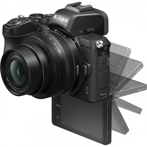 Беззеркальный фотоаппарат Nikon Z50 Kit (16-50mm) VR (VOA050K001) Black купить в Украине | Telemart фото