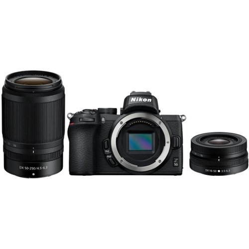 Беззеркальный фотоаппарат Nikon Z50 Double Kit (16-50mm + 50-250mm) VR (VOA050K002) Black купить в Украине | Telemart фото