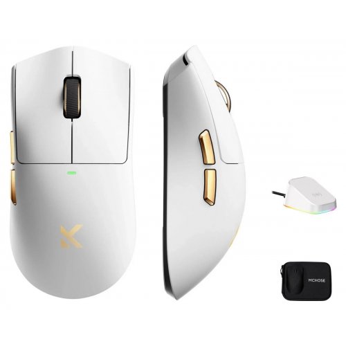 Мышка MCHOSE K7 Ultra Wireless (HW-K7-11) White/Gold купить в Украине | Telemart фото