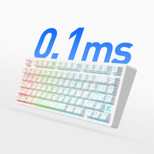 Клавіатура MCHOSE Jet 75 RGB Hall Effect Kailh Magnetic God Switch (HW-JET75-9) White Topographic купити в Україні | Telemart фото