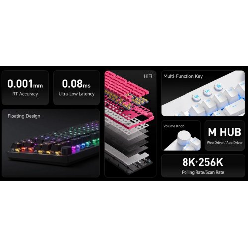 Клавіатура MCHOSE Mix 87 RGB Hall Effect Mount Tai Magnetic Switch GT (MC-MIX87-7) White купити в Україні | Telemart фото