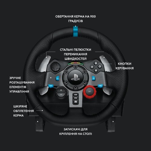 Руль с педалями и наушниками Logitech G29 Driving Force Racing Wheel + G321 (991-000585) Black купить в Украине | Telemart фото
