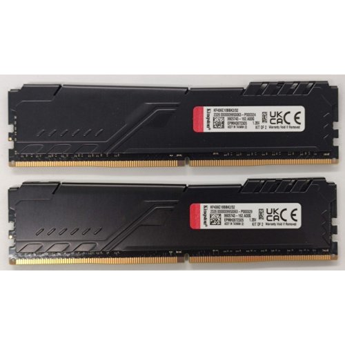 Озу Kingston DDR4 32GB (2x16GB) 3600Mhz FURY Beast Black (KF436C18BBK2/32) (Восстановлено продавцом, 894902) купить в Украине: Киев, Днепр, Харьков, Одесса  | Проверка совместимости, низкая цена, отзывы, характеристики от TELEMART фото