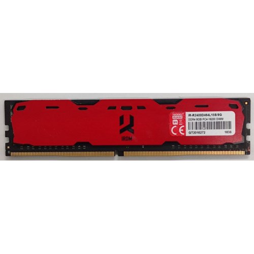 Озп GoodRAM DDR4 8GB 2400Mhz IRDM Red (IR-R2400D464L15S/8G) (Відновлено продавцем, 895138) купити в Україні: Київ, Львів, Хмельницький, Тернопіль, Івано-Франківськ | Перевірка сумісності, низька ціна, відгуки, характеристики від TELEMART фото