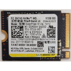 Ssd-диск Western Digital SN740 512GB M.2 (2230 PCI-E) (SDDPTQD-512G) (Восстановлено продавцом, 895150)