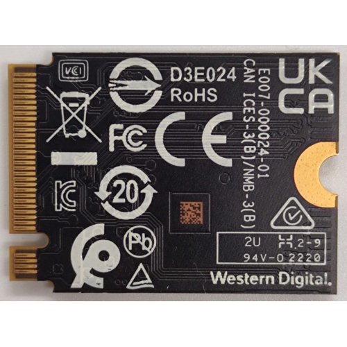 Ssd-диск Western Digital SN740 512GB M.2 (2230 PCI-E) (SDDPTQD-512G) (Восстановлено продавцом, 895150) купить в Украине: Киев, Днепр, Харьков, Одесса  | Проверка совместимости, низкая цена, отзывы, характеристики от TELEMART фото