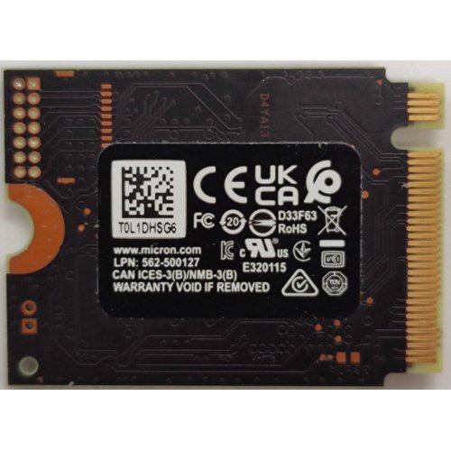 Ssd-диск Micron 2400 512GB M.2 (2280 PCI-E) (MTFDKBA512QFM) (Відновлено продавцем, 895151) купити в Україні: Київ, Львів, Хмельницький, Тернопіль, Івано-Франківськ | Перевірка сумісності, низька ціна, відгуки, характеристики від TELEMART фото