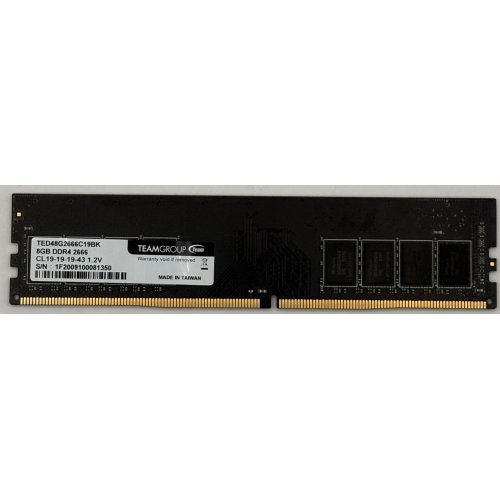 Озу Team DDR4 8GbTeam Elite 2666 MHz (TED48G2666C19BK) (Восстановлено продавцом, 895164) купить в Украине: Киев, Днепр, Харьков, Одесса  | Проверка совместимости, низкая цена, отзывы, характеристики от TELEMART фото