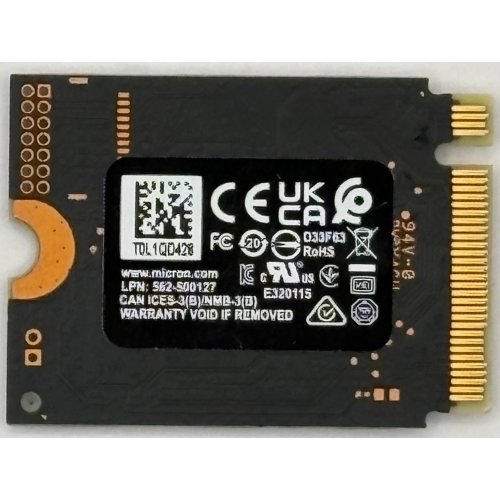 Ssd-диск Micron 2400 512GB M.2 (2230 PCI-E) (MTFDKBK512QFM) (Відновлено продавцем, 895169) купити в Україні: Київ, Львів, Хмельницький, Тернопіль, Івано-Франківськ | Перевірка сумісності, низька ціна, відгуки, характеристики від TELEMART фото
