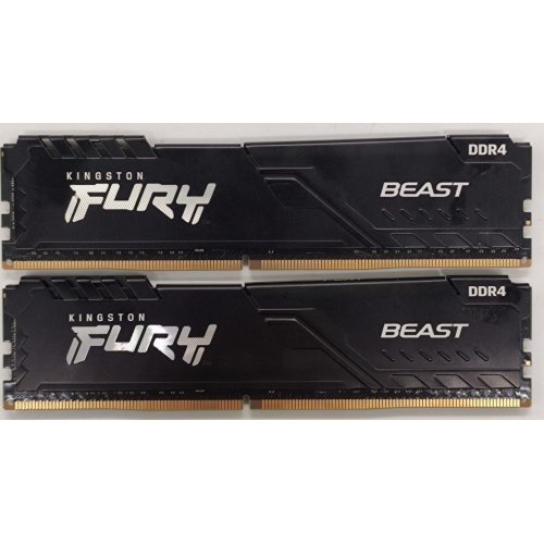 Озу Kingston DDR4 16GB (2x8GB) 3200Mhz FURY Beast Black (KF432C16BBK2/16) (Восстановлено продавцом, 895172) купить в Украине: Киев, Днепр, Харьков, Одесса  | Проверка совместимости, низкая цена, отзывы, характеристики от TELEMART фото
