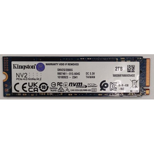 Ssd-диск Kingston NV2 3D NAND 2TB M.2 (2280 PCI-E) NVMe x4 (SNV2S/2000G) (Восстановлено продавцом, 895173) купить в Украине: Киев, Днепр, Харьков, Одесса  | Проверка совместимости, низкая цена, отзывы, характеристики от TELEMART фото