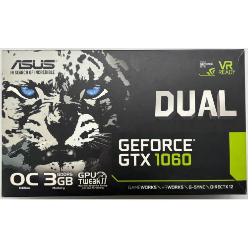 Видеокарта Asus GeForce GTX 1060 Dual OC 3072MB (DUAL-GTX1060-O3G) (Восстановлено продавцом, 895188) купить в Украине: Киев, Днепр, Харьков, Одесса  | Проверка совместимости, низкая цена, отзывы, характеристики от TELEMART фото
