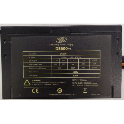 Блок питания Deepcool DE600 V2 450W (DP-DE600US-PH) (Восстановлено продавцом, 895200) купить в Украине | Telemart фото