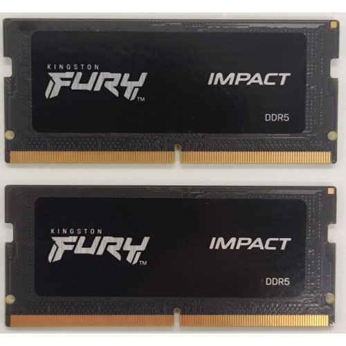 Озу Kingston SODIMM DDR5 32GB (2x16GB) 4800Mhz FURY Impact Black (KF548S38IBK2-32) (Восстановлено продавцом, 895203) купить в Украине: Киев, Днепр, Харьков, Одесса  | Проверка совместимости, низкая цена, отзывы, характеристики от TELEMART фото