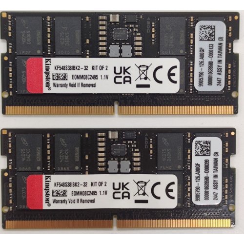 Озу Kingston SODIMM DDR5 32GB (2x16GB) 4800Mhz FURY Impact Black (KF548S38IBK2-32) (Восстановлено продавцом, 895203) купить в Украине: Киев, Днепр, Харьков, Одесса  | Проверка совместимости, низкая цена, отзывы, характеристики от TELEMART фото