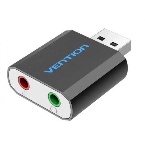 Звукова карта Vention USB Sound Card 2.0 (VAB-S17-B) Black купити в Україні: Київ, Львів, Хмельницький, Тернопіль, Івано-Франківськ | Перевірка сумісності, низька ціна, відгуки, характеристики від TELEMART фото
