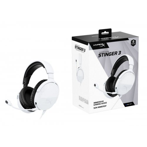Навушники HyperX Cloud Stinger 3 (BS1T6AA) White купити в Україні: Київ, Львів, Хмельницький, Тернопіль, Івано-Франківськ | Низька ціна, відгуки, характеристики від TELEMART фото