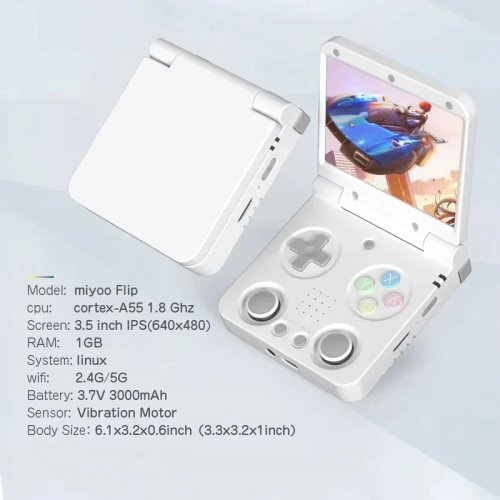 Портативная игровая консоль Data Frog Miyoo Flip V2 64GB White купить в Украине | Telemart фото