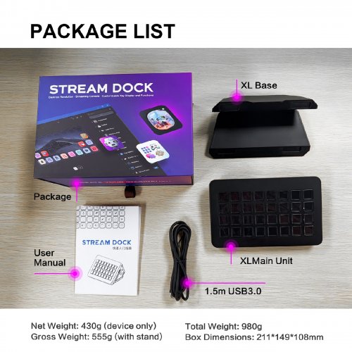 Контроллер для стриминга HEXO Stream Dock XL Black купить в Украине | Telemart фото