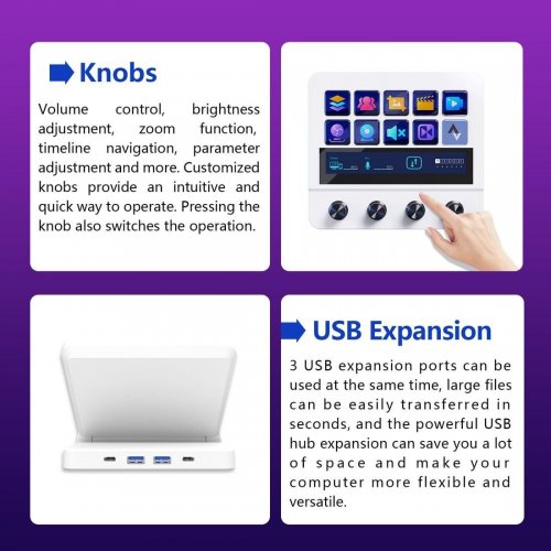 Контроллер для стриминга HEXO Stream Dock N4 White купить в Украине | Telemart фото