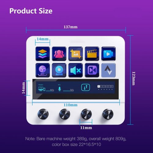 Контроллер для стриминга HEXO Stream Dock N4 White купить в Украине | Telemart фото