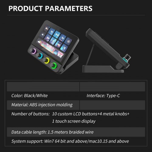 Контроллер для стриминга HEXO Stream Dock N4 Pro Black купить в Украине | Telemart фото
