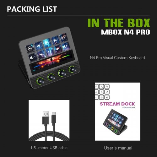 Контроллер для стриминга HEXO Stream Dock N4 Pro Black купить в Украине | Telemart фото