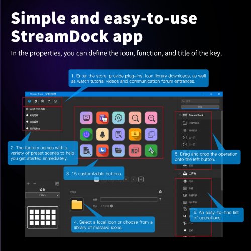 Контроллер для стриминга HEXO Stream Dock 293 Black купить в Украине | Telemart фото