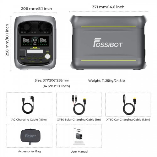 Зарядна станція Fossibot F1800 1800W 1024Wh Black купити в Україні | Telemart фото