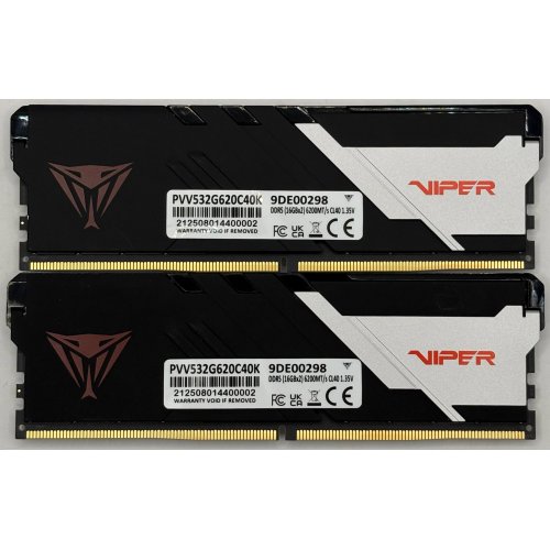 Озп Patriot DDR5 32GB (2x16GB) 6000Mhz Viper Venom (PVV532G600C36K) (Відновлено продавцем, 895449) купити в Україні | Telemart фото