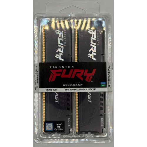 Озу Kingston DDR5 32GB (2x16GB) 5200Mhz FURY Beast Black (KF552C40BBK2-32) (Восстановлено продавцом, 895453) купить в Украине | Telemart фото