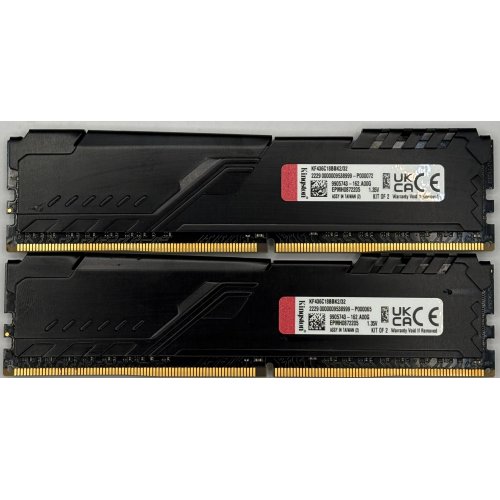 Озп Kingston DDR4 32GB (2x16GB) 3600Mhz FURY Beast Black (KF436C18BBK2/32) (Відновлено продавцем, 895472) купити в Україні | Telemart фото