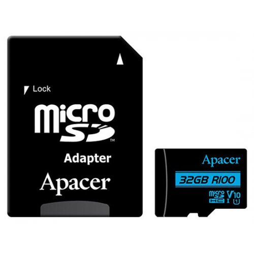 

Apacer microSDHC 32GB UHS-I Class 10 (с адаптером) (AP32GMCSH10U6-R)