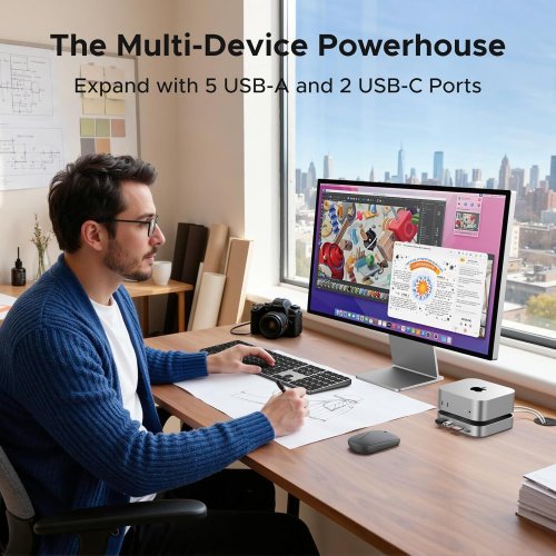 USB-хаб Ugreen CM841A USB Type-C 11 in 1 (95094) Silver купити в Україні | Telemart фото
