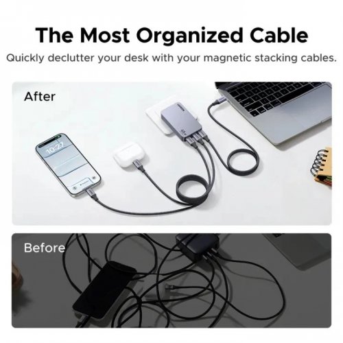 Кабель Ugreen L520 USB Type-C to USB Type-C 100W 1m (55517) Grey купити в Україні | Telemart фото