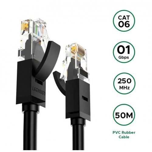 Патч-корд Ugreen NW102 Cat 6 U/UTP 50m (20170) Black купить в Украине | Telemart фото