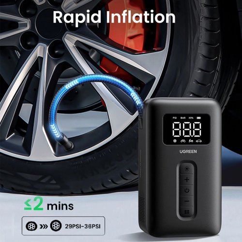 Портативний насос Ugreen CD259 Portable Tire Inflator (15951) Black купити в Україні | Telemart фото