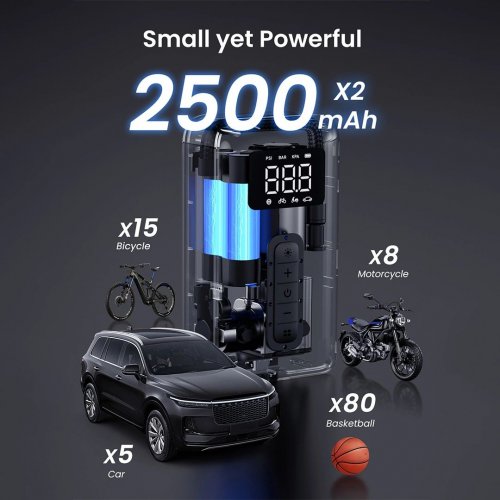 Портативний насос Ugreen CD259 Portable Tire Inflator (15951) Black купити в Україні | Telemart фото