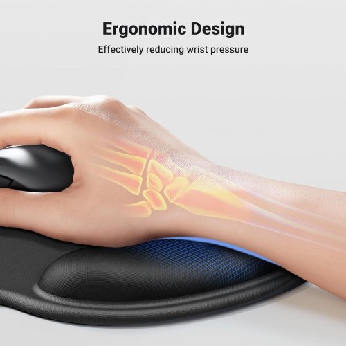 Килимок для миші Ugreen LP668 Ergonomic Mouse Pad with Wrist Rest (25245) Black купити в Україні | Telemart фото