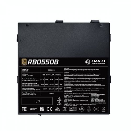Блок живлення Lian Li RB0550B 550W (G9P.RB0550B.B000.EU) Black купити в Україні | Telemart фото